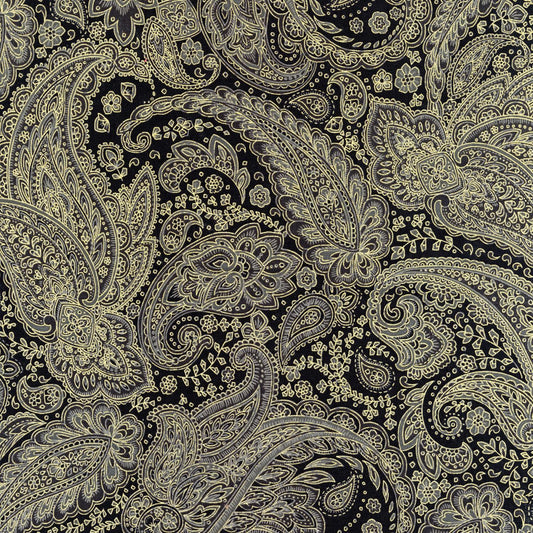 Metallic Paisley - Charcoal - CM1002