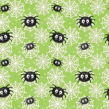Moonlight Mischief Glow - Green Spider and Web Glow 6 Inch # 2557G-66