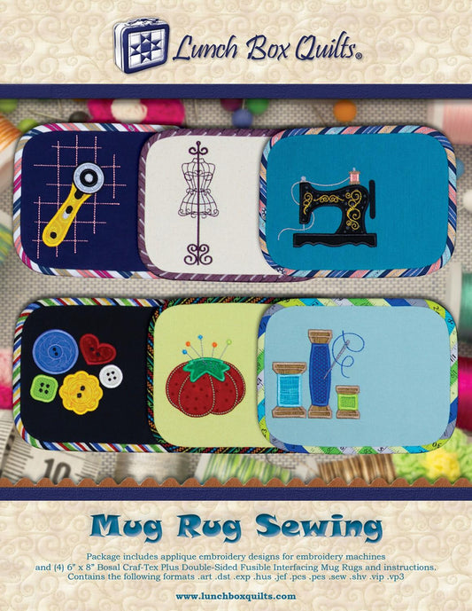 Mug Rug Sewing Applique Embroidery Designs # EC-MS-DD