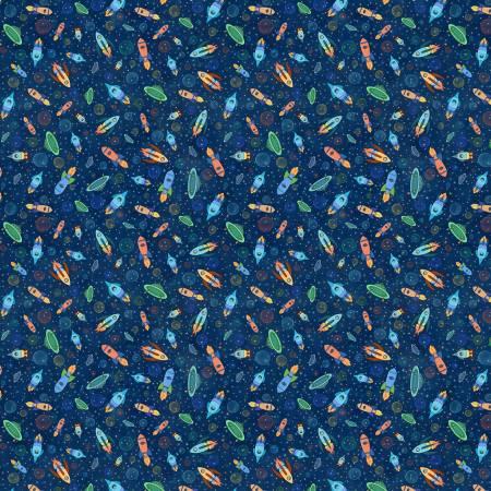 Navy Space Monsters Minky 60in # MK10928M-NZ