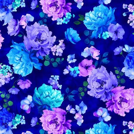 Navy Tossed Floral Bouquet # CD3582-NAVY