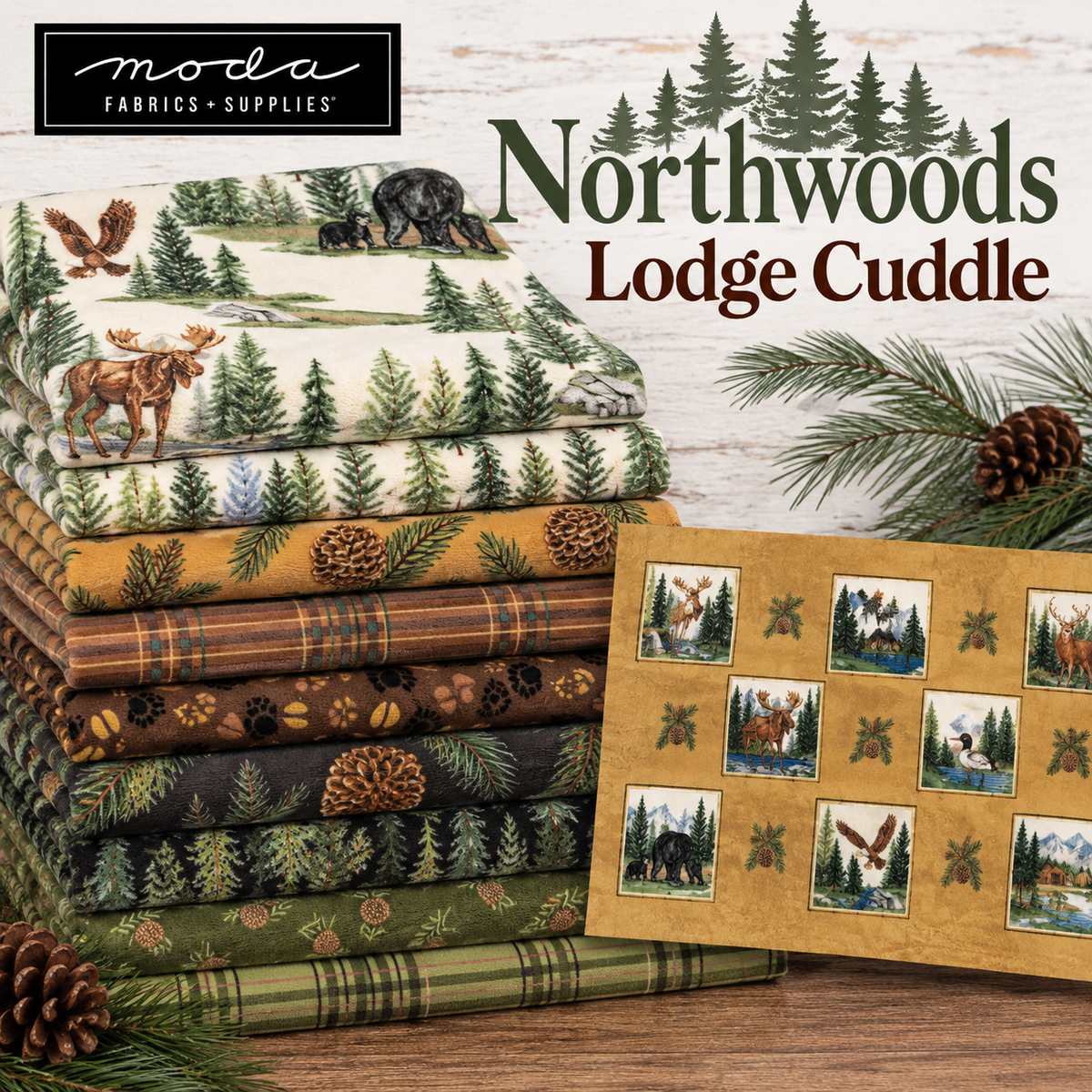 Northwoods Lodge Quilting Cuddle Fat 1/4’s - 10 pack