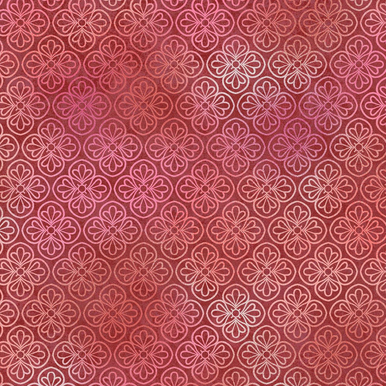 Operetta - Maroon Flower Tiles - MAS11004-M