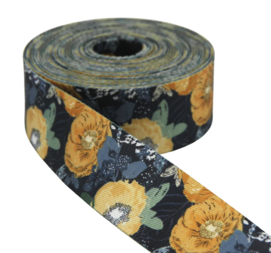 Peony Party Printed Webbing - 1.5" - WPR-113-150-Y6