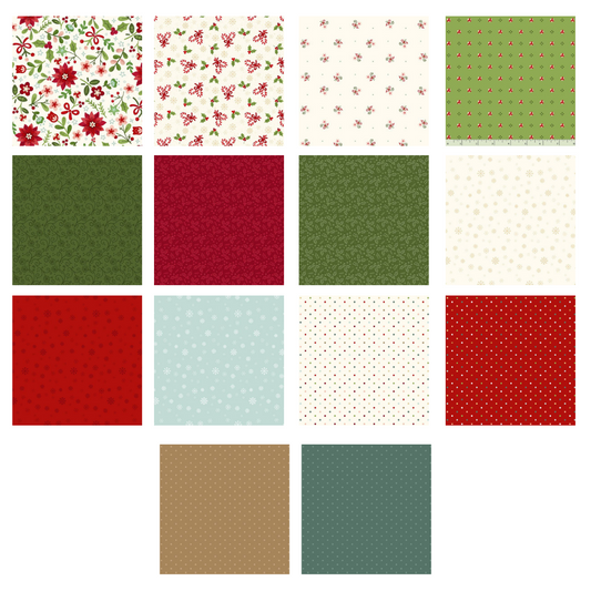 Peppermint & Pine Block of the Month - Fat Quarter Insurance Bundle - 14 Pack - Pre-Order