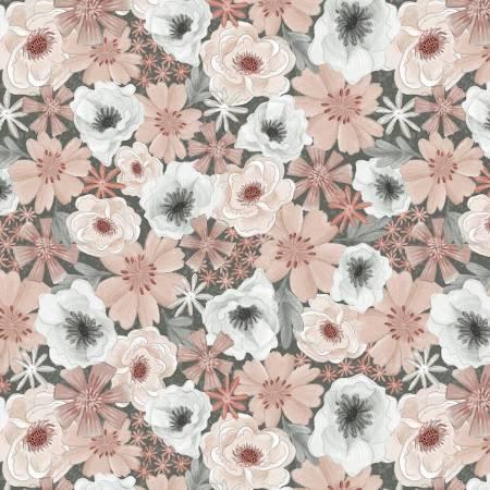 Petals & Pewter - Dusty Rose - Packed Flowers - BQ4571-22