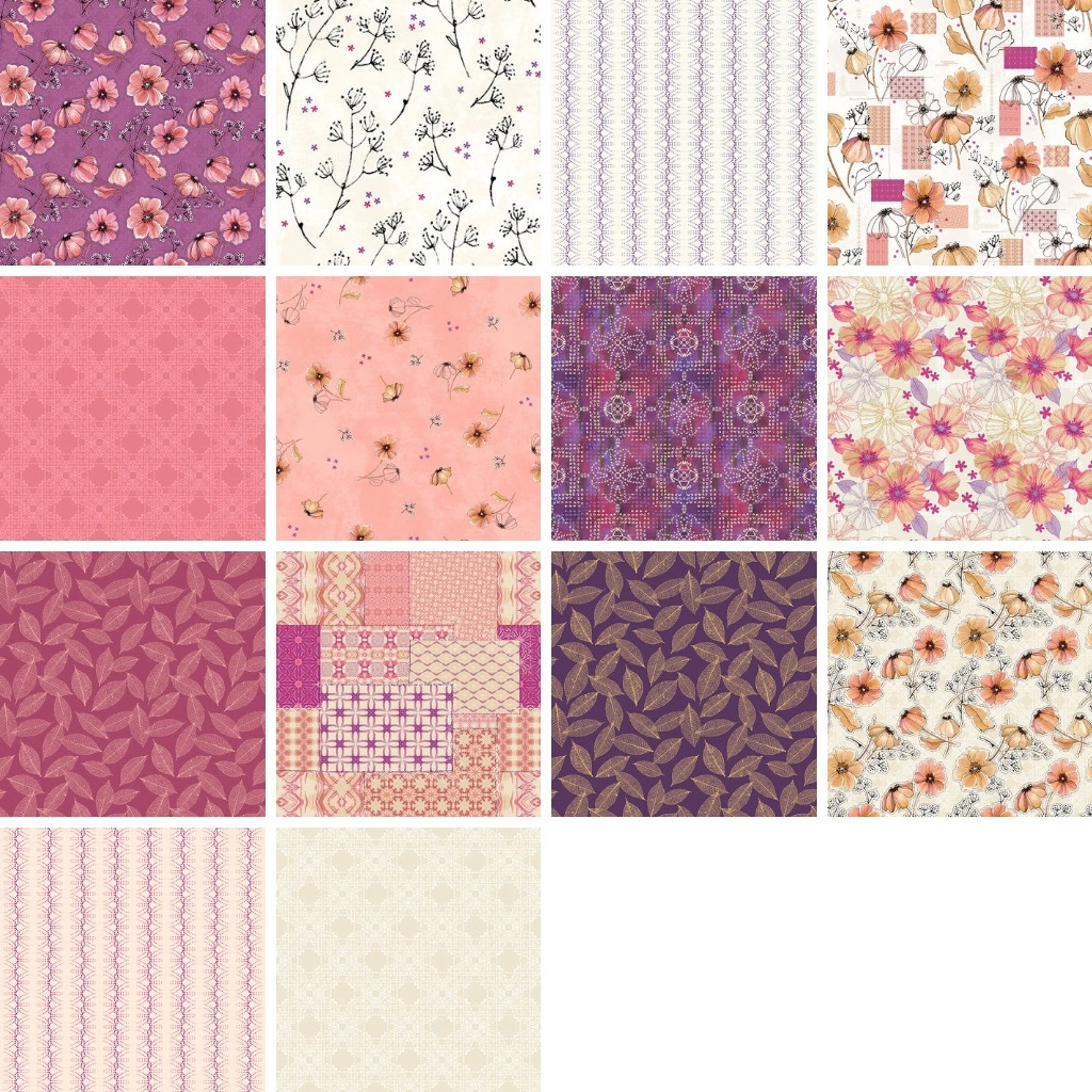 Plum Blossom Block of the Month Fat Quarter Insurance Bundle - Starts end of June 2027