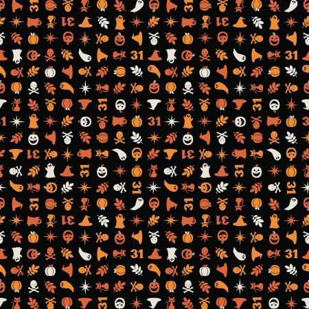 Kimberbell - Pumpkins & Potions Black Halloween Charms - 10573M-J