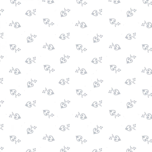 Quilter's Flour 6 - White on White Curlicue Hearts # 1689-01W