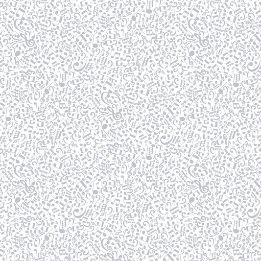 Quilter's Flour 6 - White on White Musical Notes # 1685-01W