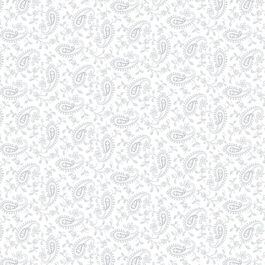 Quilter's Flour 6 - White on White Paisley # 1695-01W