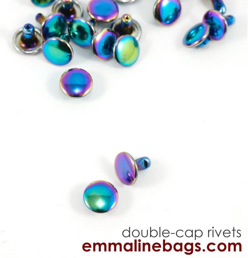 RIVET DOUBLE CAP Iridescent - 20pk - RIV8mmx6mm-IRI/20