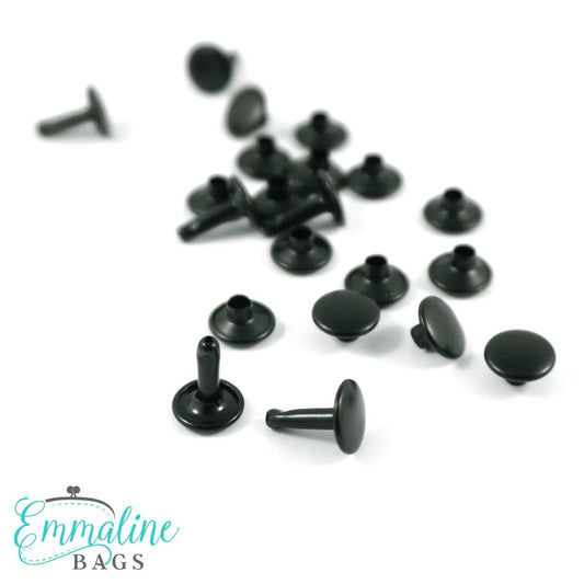 RIVET DOUBLE CAP Matte Black - 50pk -EB RIVMED-MB