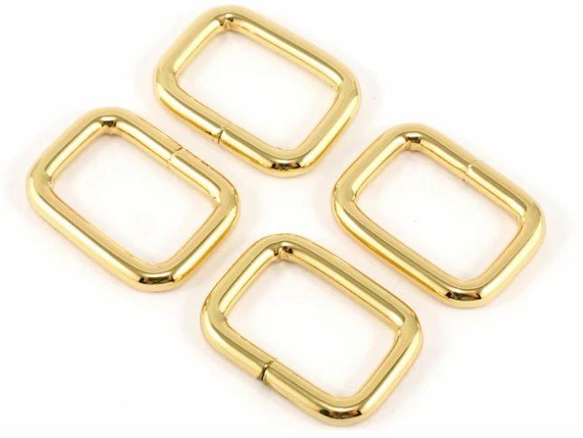 Rings - Rectangular - 4 pack - 3/4" - Gold - EBREC-18-GO