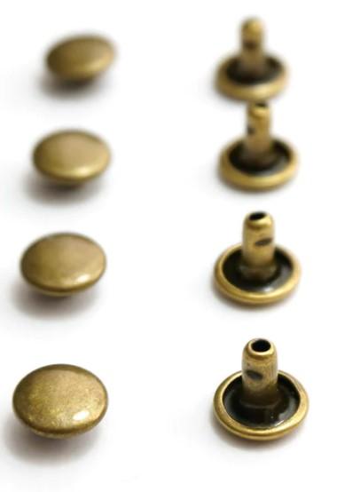 Rivet - Double Cap - Antique Brass - 50 pack - RIV8mmx6mm-AB/50