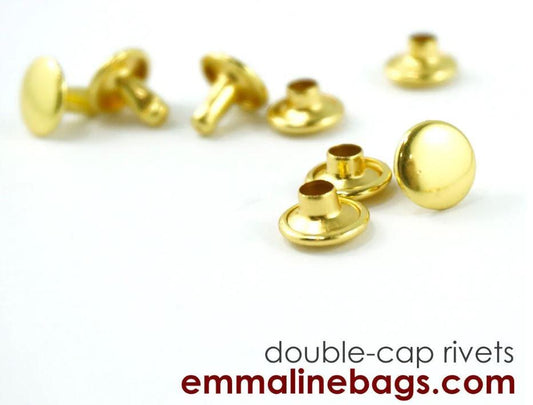 Rivet - Double Cap - Gold - 50 pack - RIV8mmx6mm-GO/50