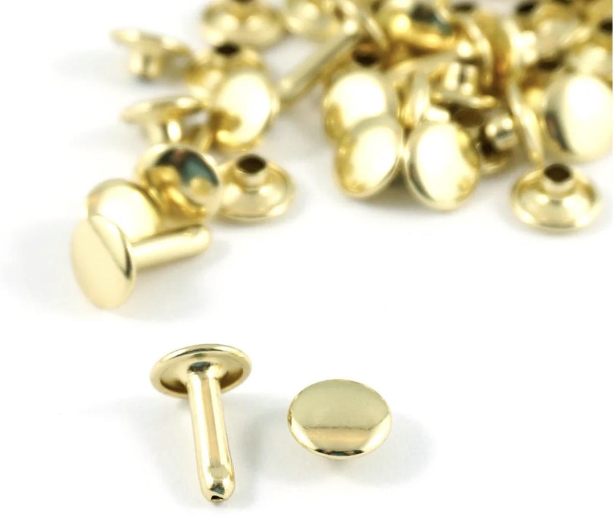 Rivet - Double Cap - Gold - Large - 50 Pack - EBRIV-LG-GO