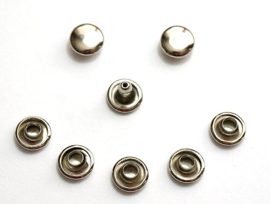 Rivet - Double Cap - Nickel - 50 pack - RIV8mmx6mm-NL/50