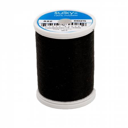 SULKY Polyester Bobbin Thread 60wt 1100yds Black - 882-0025