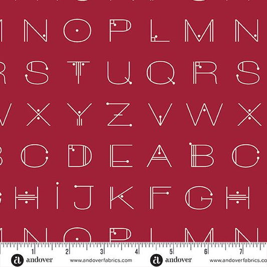 Scrawl - Deco Letters Crimson - A1217R
