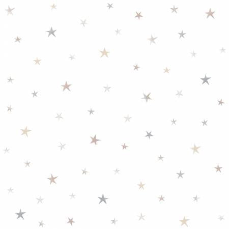 Sleepy Teddy - White/Multi Tossed Stars # 8523S-03