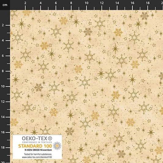 Snow Crystals Stof - Cream - 4593-205