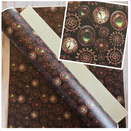 Steampunk Clocks Printed Vinyl 12x53"