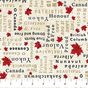 Stonehenge Oh Canada 14 - Words - Beige Multi - 29019-12
