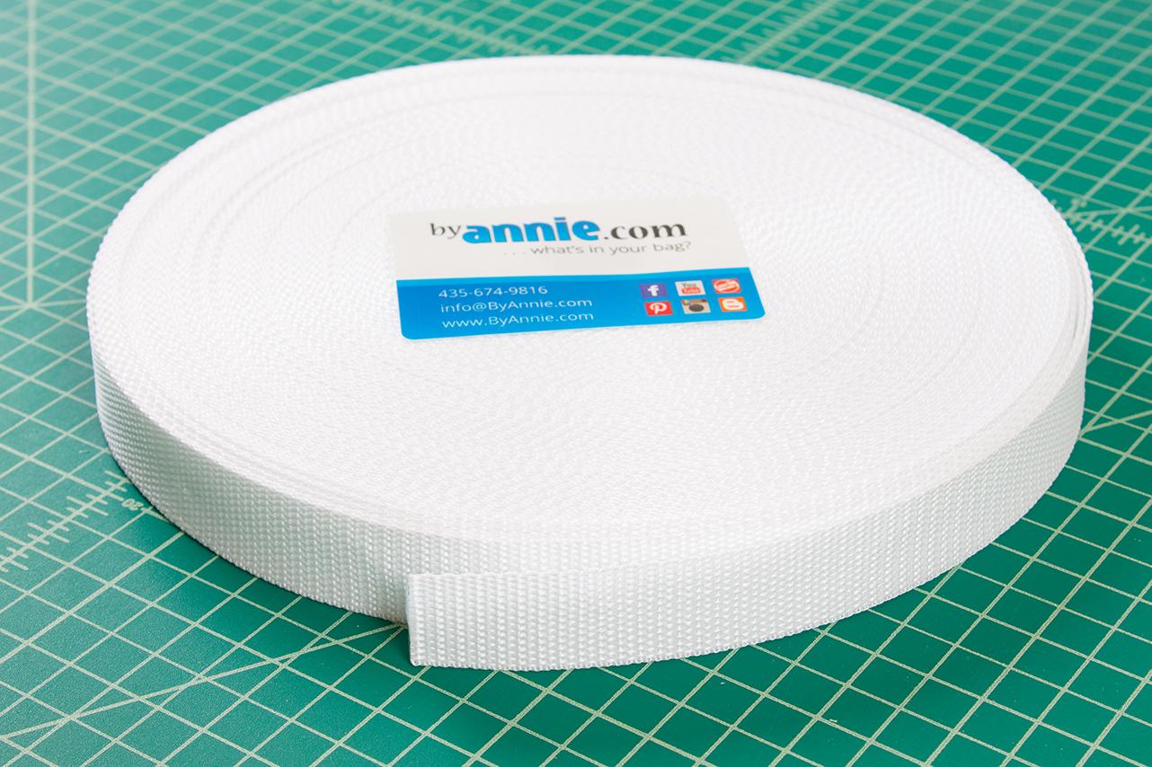 Strapping 1in White by the Yard - #SUP164-1-W-50YD