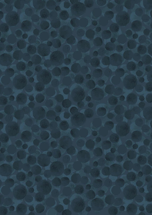 The Secret Winter Garden Flannel - Bumbleberries - Dark Blue - BBF03