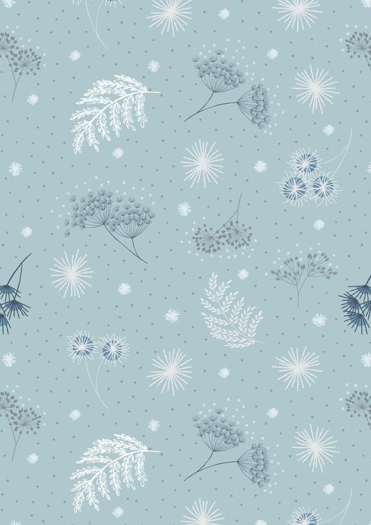 The Secret Winter Garden Flannel - Frosted Garden on Mist Blue - F659-2