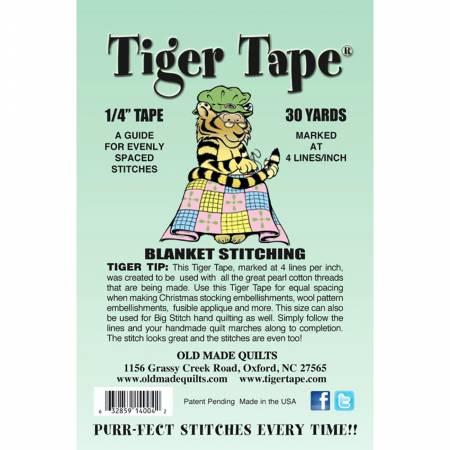 Tiger Tape Blanket Stitching 1/4in x 30yd Roll 4 Lines Per Inch # TT-144