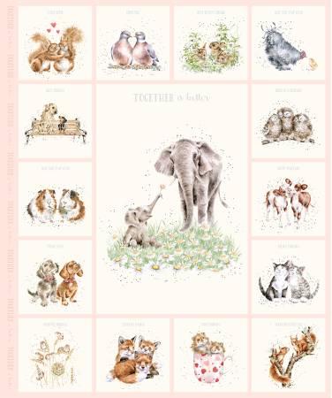 Together Is Better - Pale Pink Elephant Panel (36") # 11125M-P