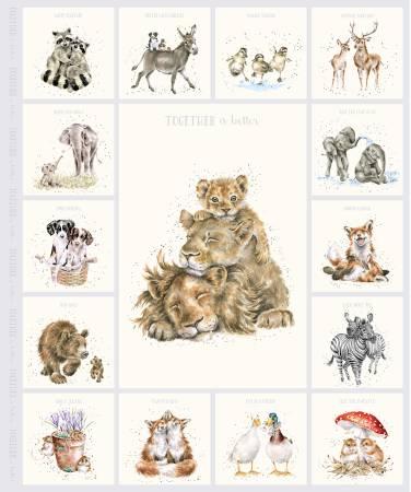 Together Is Better - Soft Grey Lion Panel (36") # 11124M-K