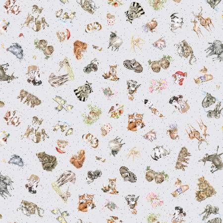 Together Is Better - Soft Grey Tossed Animals # 11121M-K