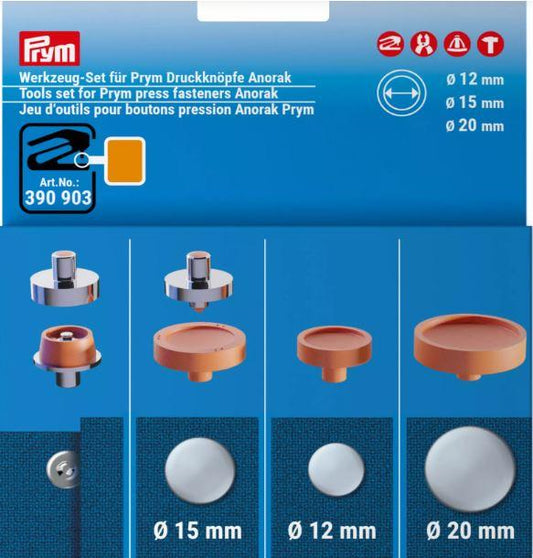 Tools Set For Prym Press Fasteners Anorak, 12, 15 and 20 mm