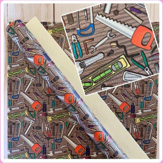 Tools on Brown Printed Vinyl