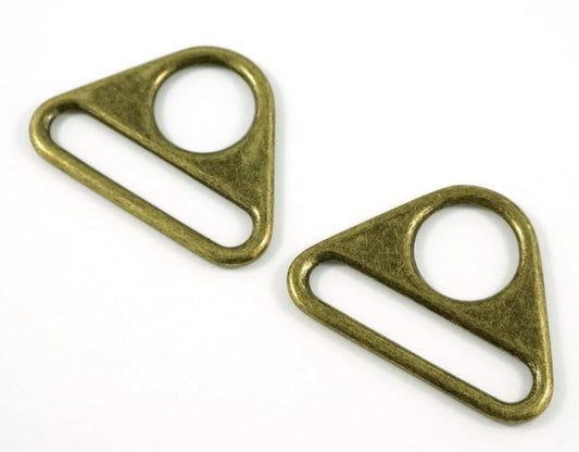 Triangle Rings 1 1/2" - Antique Brass - 2 pack - EBTRI-38-AB/2