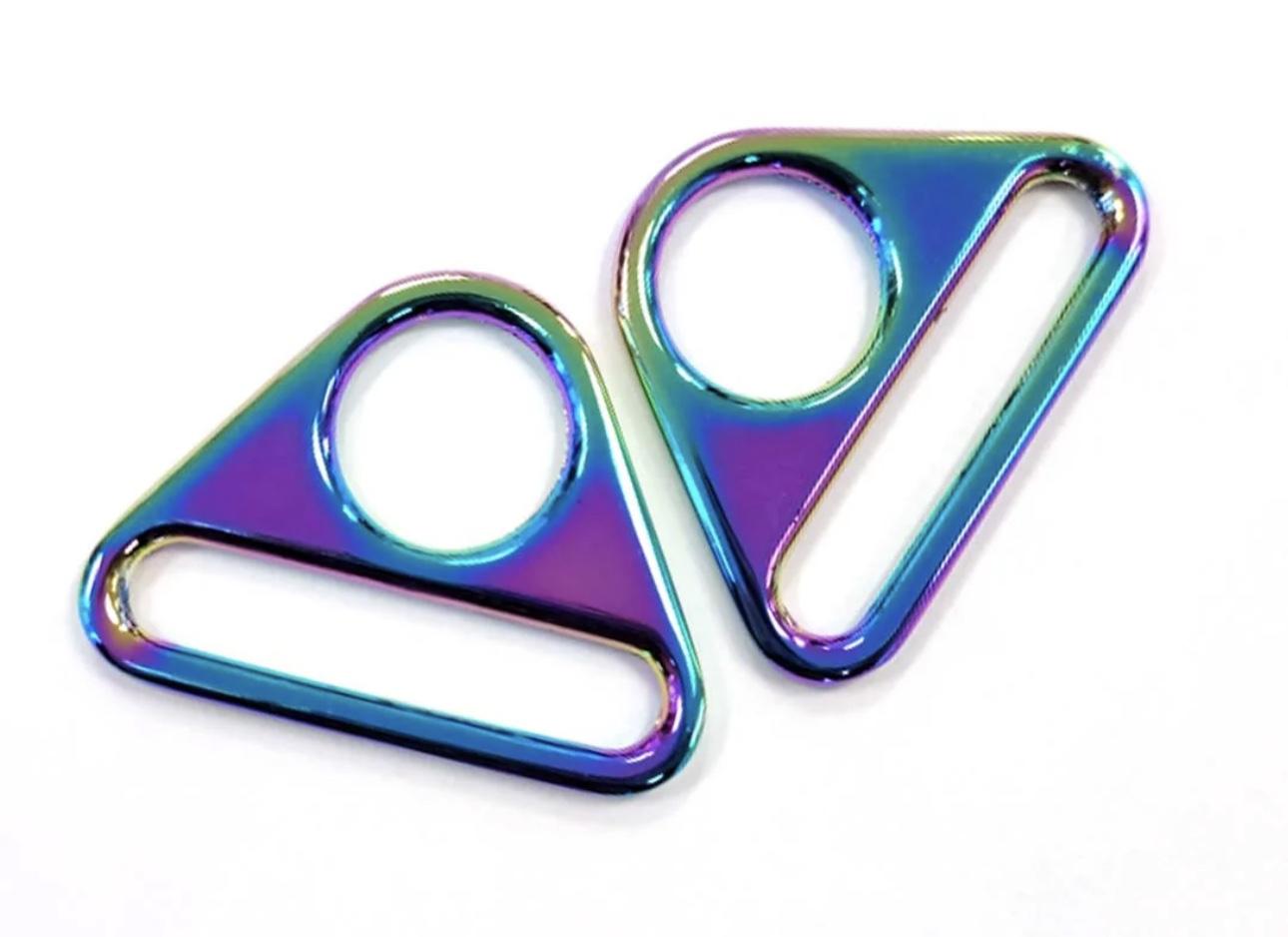 Triangle Rings 1 1/2" - Iridescent - 2 pack - EBTRI-38-IRI/2