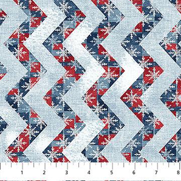 Village Folk Flannel - Chevron - Blue Multi - F28827-44