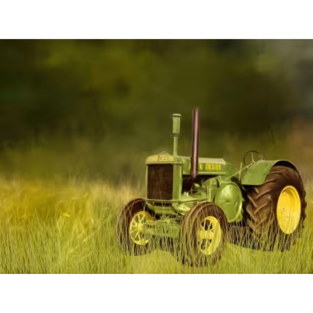 Vintage Green Tractor Panel 19.8in x 14.7in # FAR-003