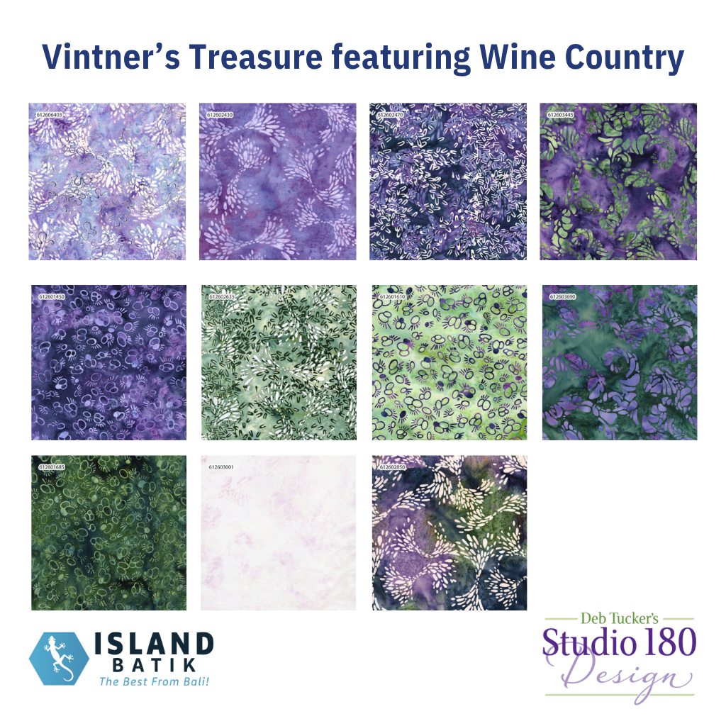 Vintner's Treasure Block of the Month - Fat Quarter Insurance Bundle