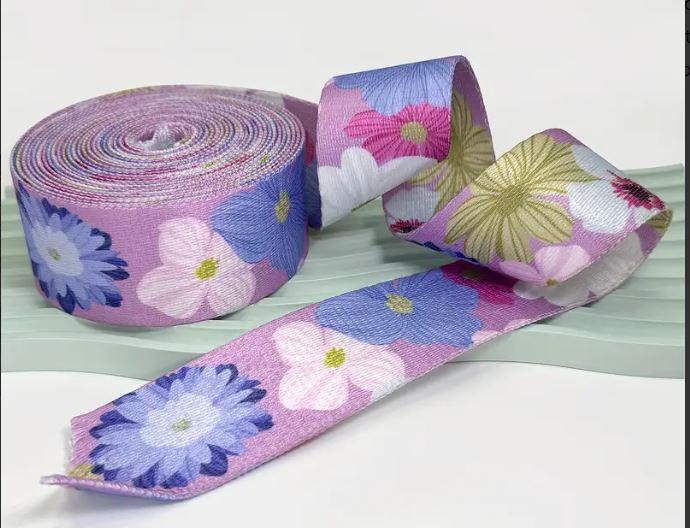 Webbing - 1 1/2" x 3 yards - Powder Flower - Watercolor