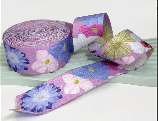 Webbing - 1 1/2" x 3 yards - Powder Flower - Watercolor