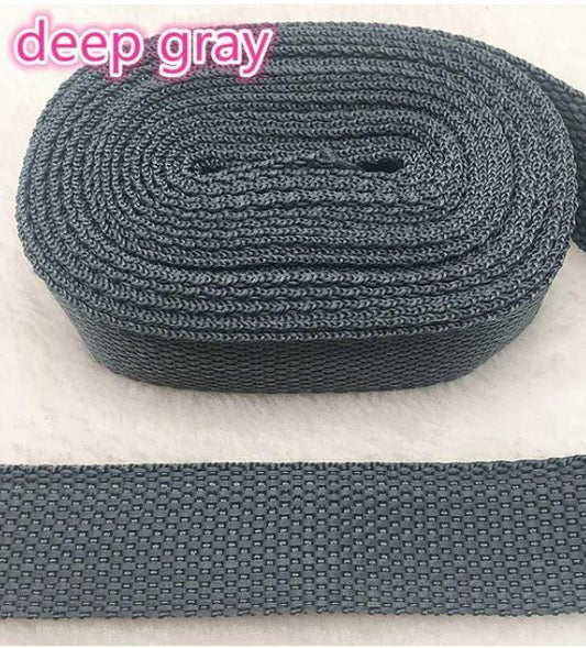 Webbing Nylon 1" Deep Grey 5yds
