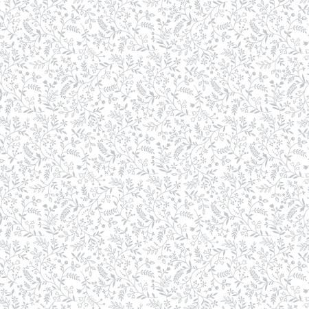 White on White Flowing Vines 3.60 Inch repeat # 2636-01W