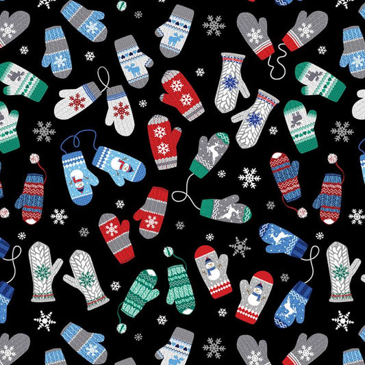 Winter Wonders Comfort Flannel - Black - 14820F-12