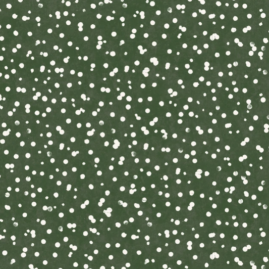Winter Wreaths - Scattered Snow - Green - MAS10885-G