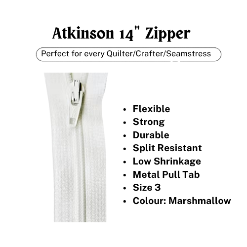 Zipper, Atkinson 14" - Marshmallow - ATK302Z