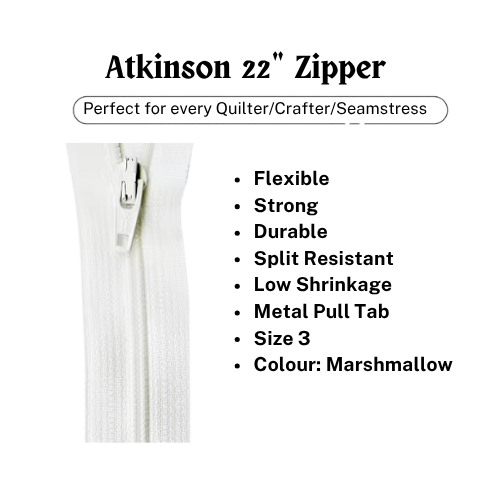 Zipper, Atkinson 22" - Marshmallow - ATK702Z
